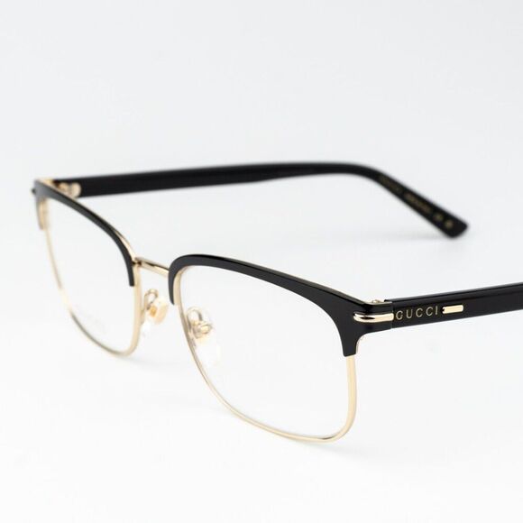 NEW Gucci GG1448O 001 Gold Rectangle Unisex Eyeglasses - Picture 5 of 11